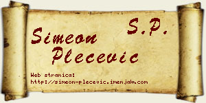 Simeon Plećević vizit kartica